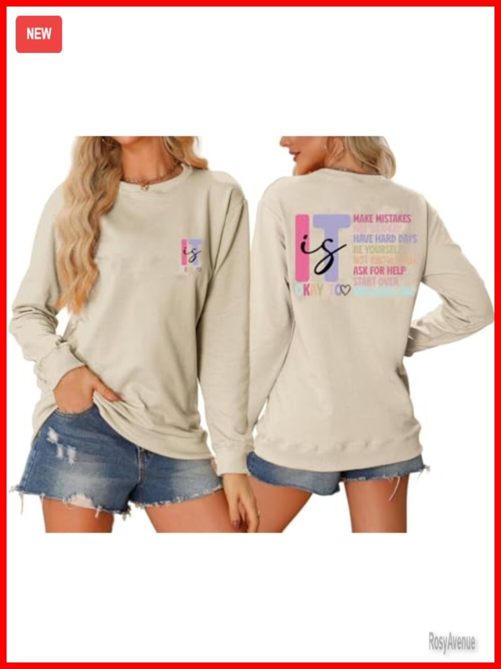 Women's It's Okay to Make Mistakes Sweatshirt Crewneck Pullover
